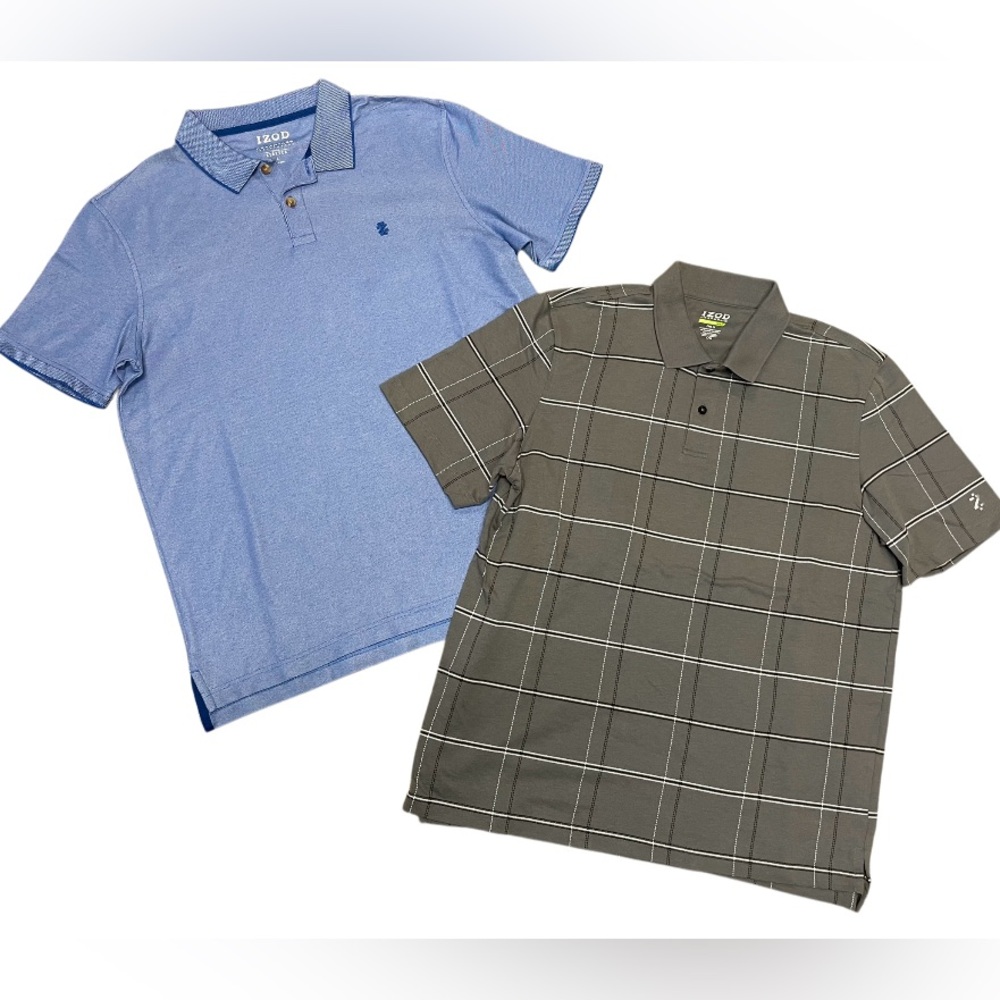 Lot of 2 MEN’S IZOD POLO GOLF SHIRTS size Large
